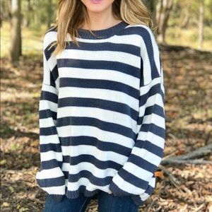 Listicle oversized striped sweater